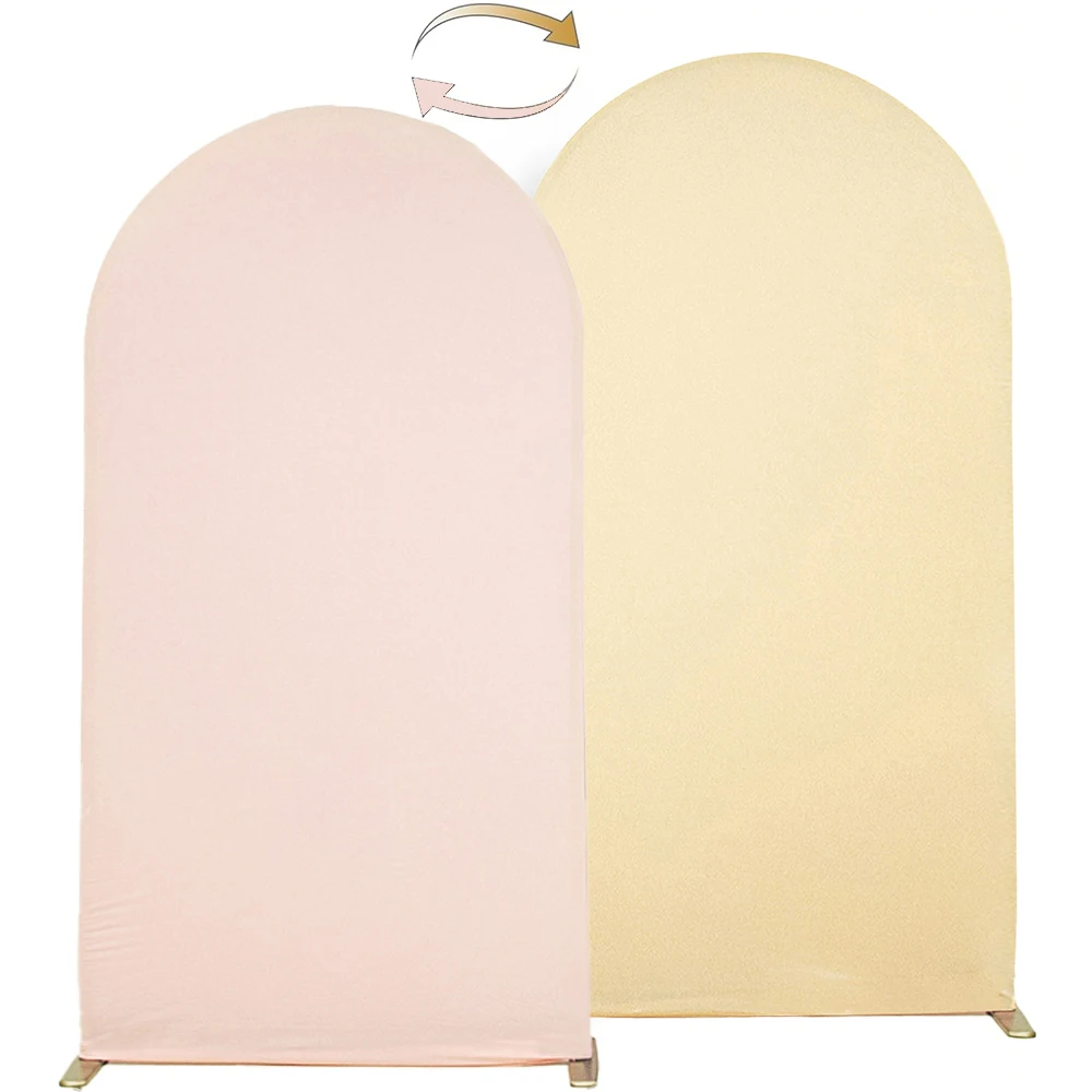 غطاء خلفية على شكل قوس بالون من الألياف اللدنة، غطاء حامل خلفية للصور لحفلات الزفاف وحفلات أعياد الميلاد وحفلات أعياد الميلاد/وردي + لون البشرة