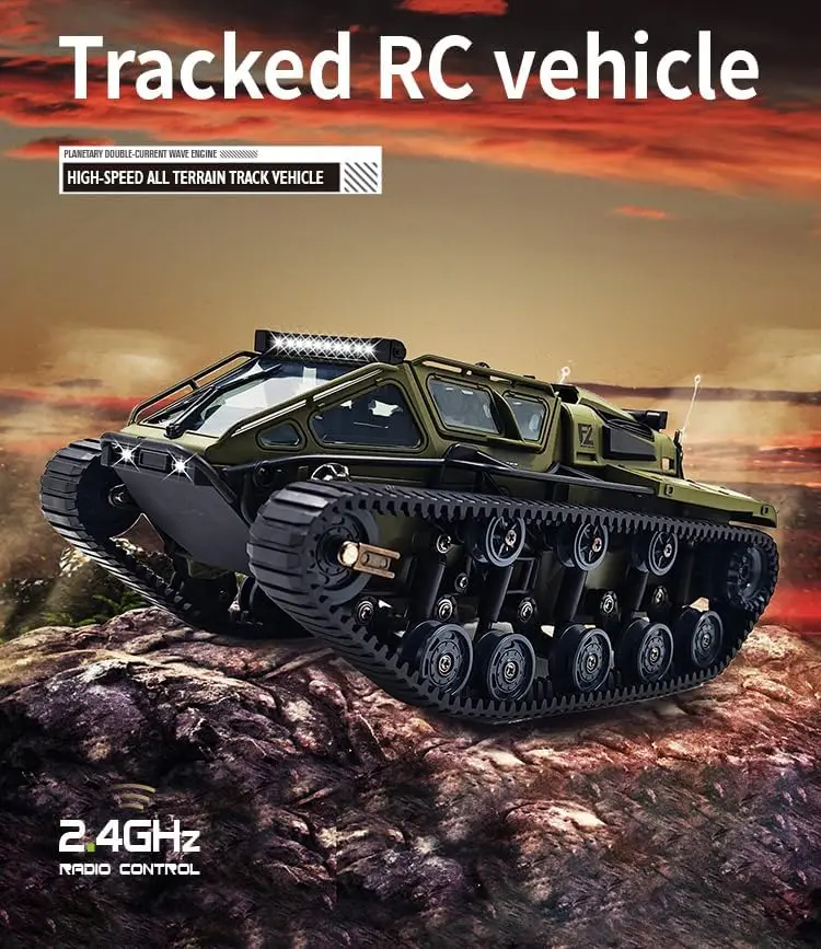 고속 원격 제어 트랙 차량 G2067 비례 스로틀 원격 제어 전지형 차량 유연한 제어 탱크 M