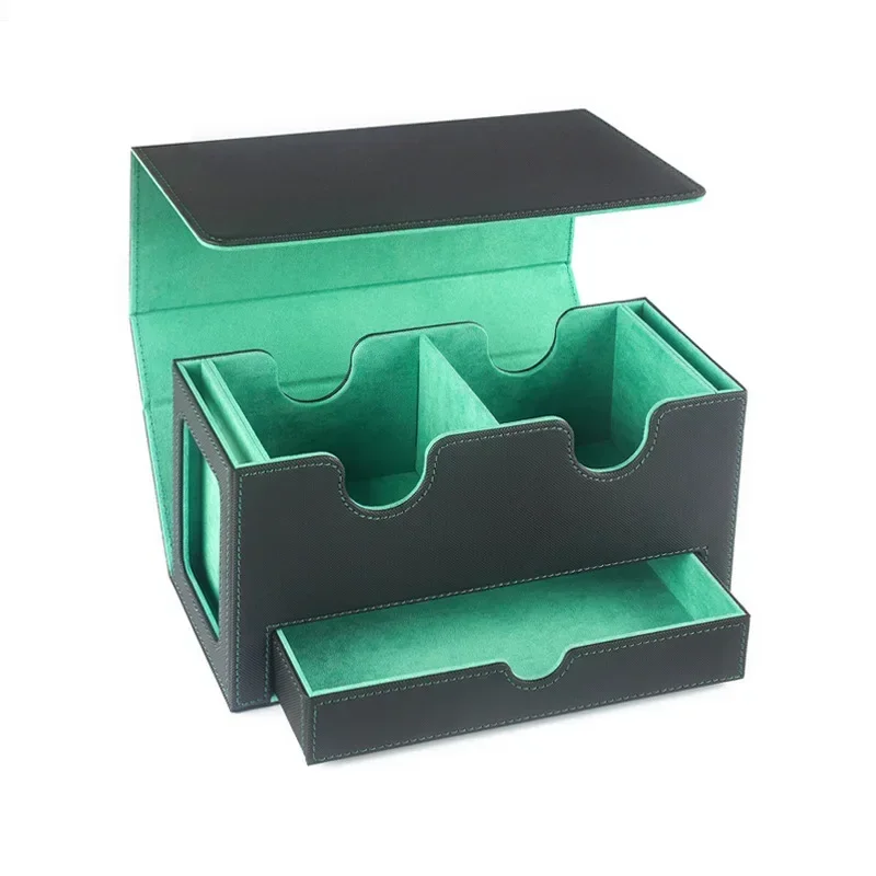 3-in-1 Trading Commander Card Deck Case PU lederen kaartopbergdoos Houdt 200+ magnetische sluiting Kaarthouder voor PKM MTG TCG Game