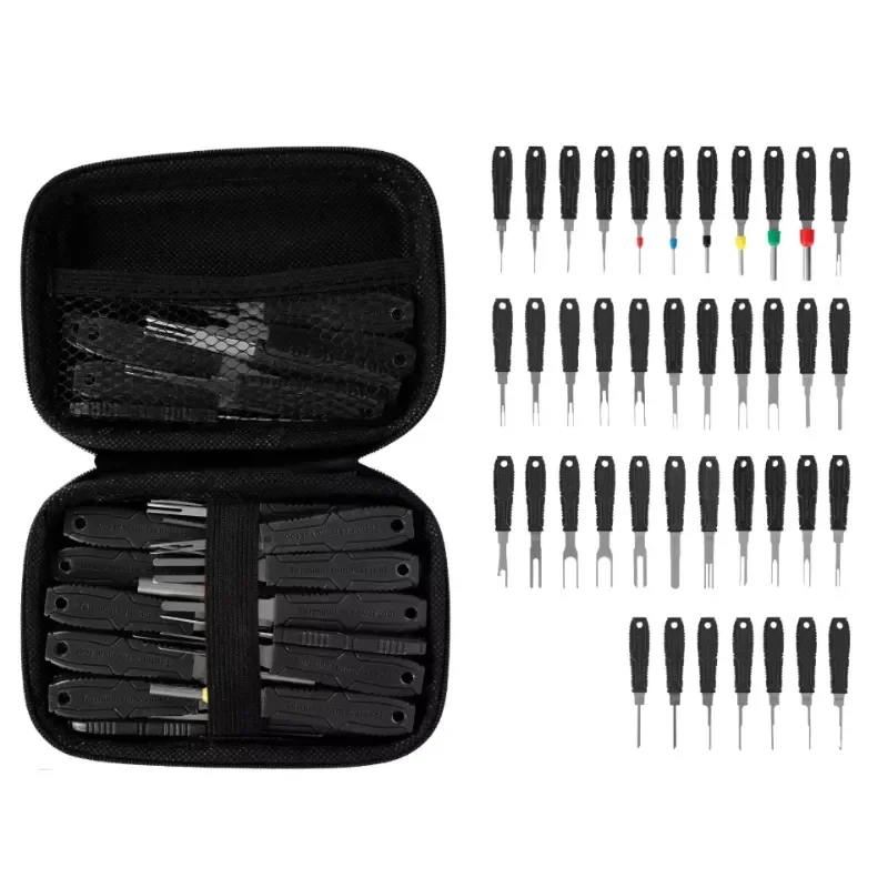 41PCS Electrical Pin Terminal Removal Tool Car Depinning Kit with Plastic Case for Connector Wire Extractor