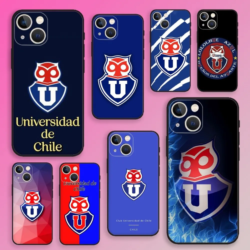 

Chile U-University Logo Phone Case For iPhone 16,15,14,13,12,11,Plus,Pro Max,XS,X,XR,SE,Mini,8,7 Soft Silicone Black Cover