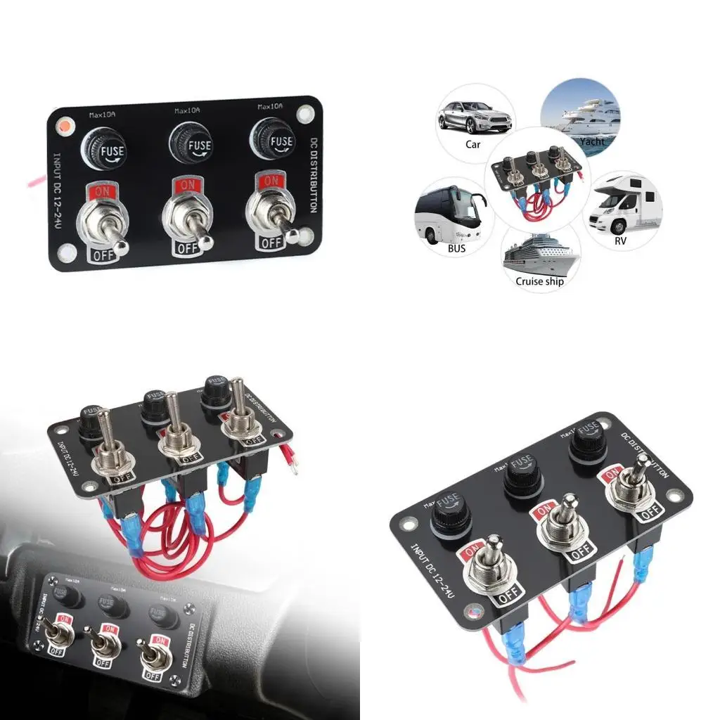 31BC 24V 12V Fuses Base Control Panel Power Button Toggle Switch for Car Truck Marine