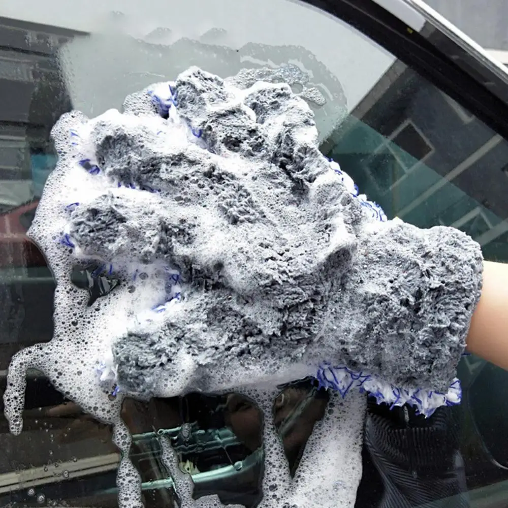 

Car Cleaning Soft Coral Fleece Water Absorb Five Finger Glove Washing Tool Suitable For Car And Household Cleaning 장갑을 씻다