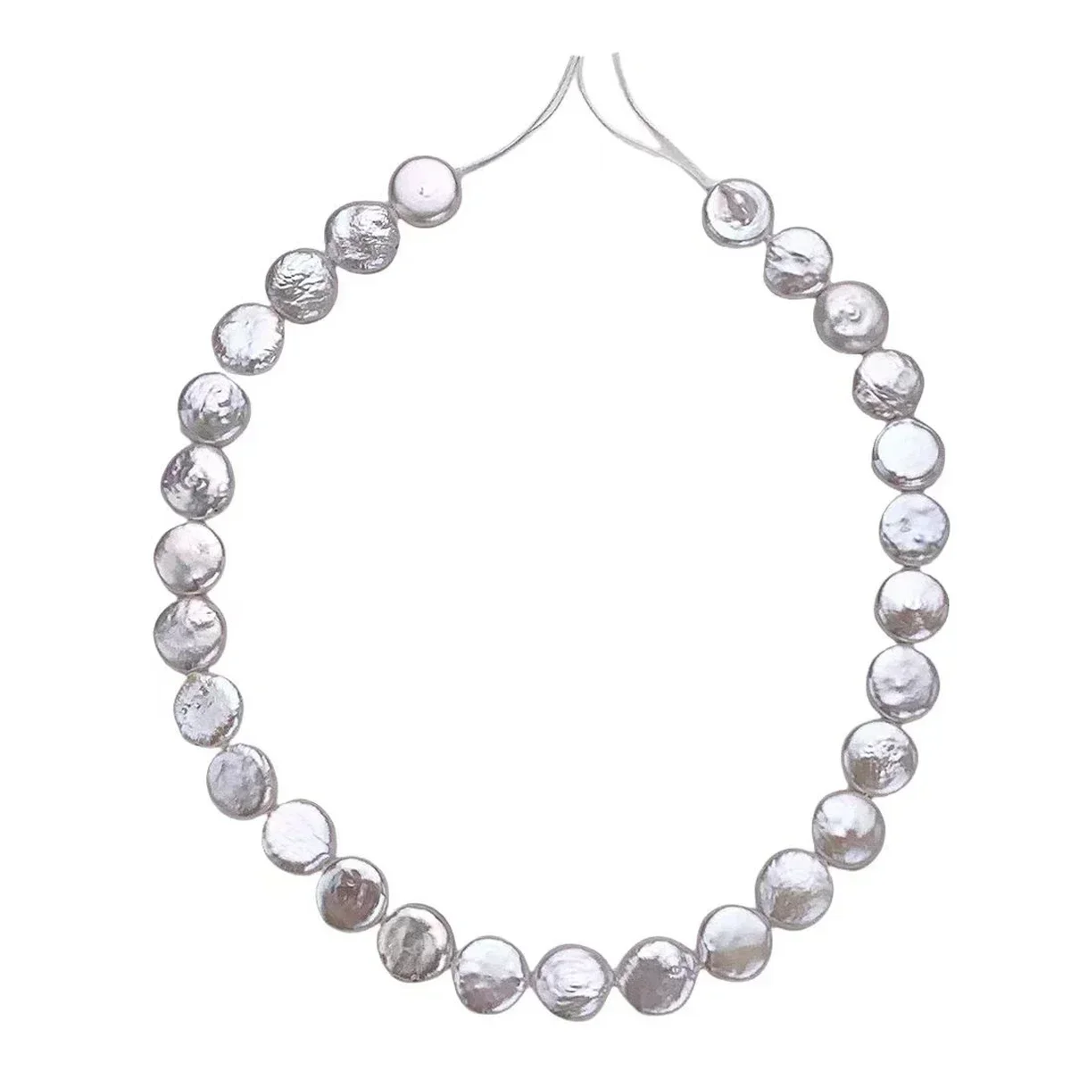 13-15mm 6A Hot Sale Natural Freshwater Pearl Flash Round Baroque Bead Women Gift Jewelry Make DIY Necklace Bracelet Accessories