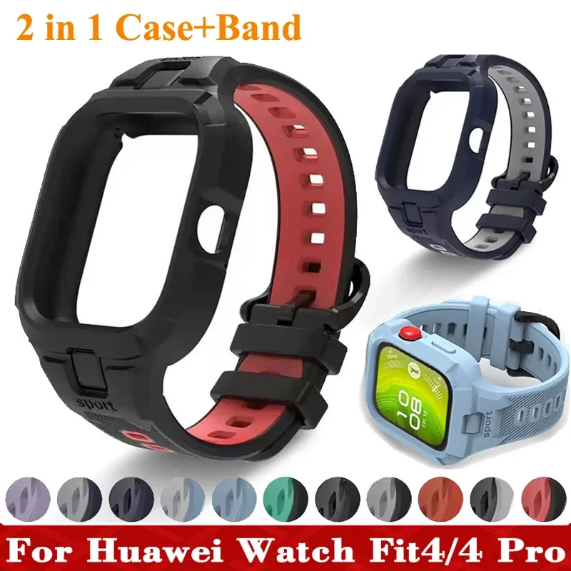 

Чехол + ремешок 2 в 1, для Huawei Watch Fit 4 Pro, браслет Correa, Huawei Watch Fit 4, бампер, рамка, защитный ремешок, ремень 2026