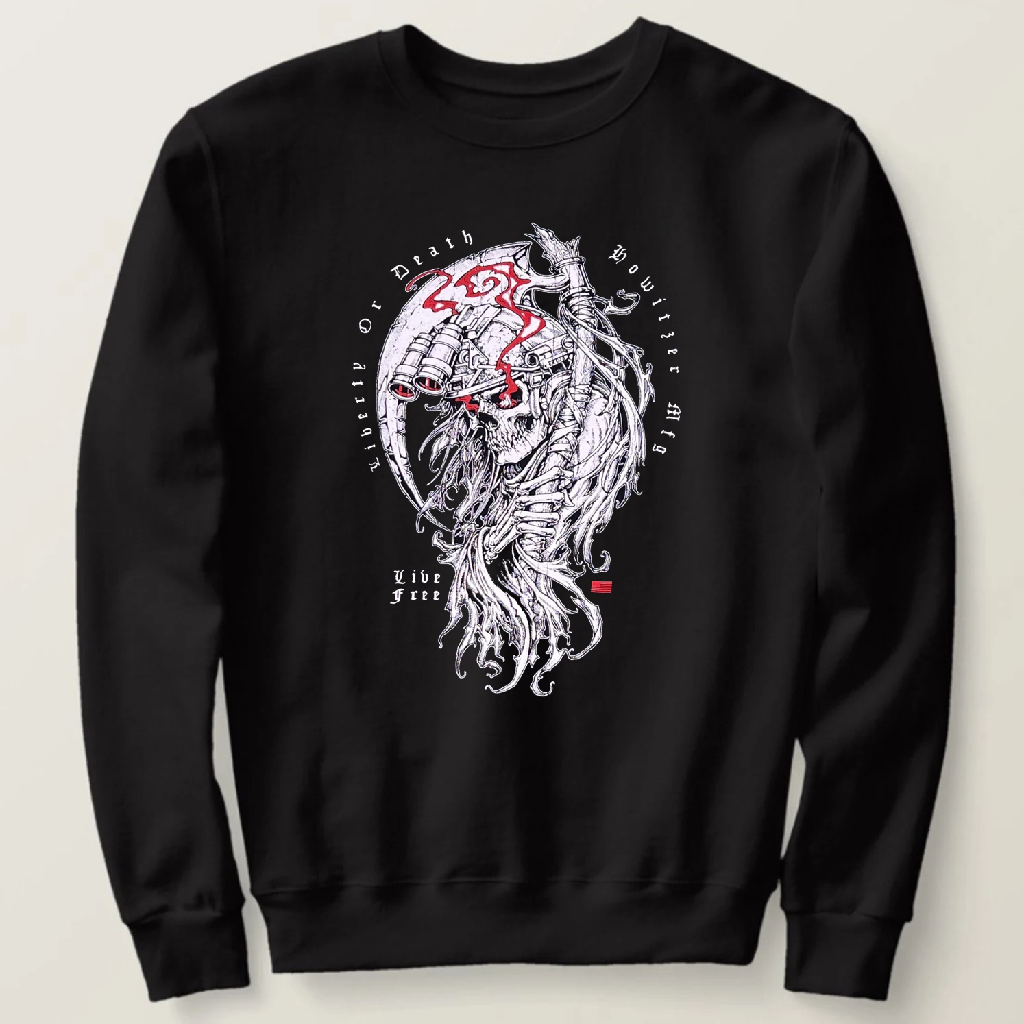

Victory or Death. Tactical Grim Reaper Tattoo Patriot Sweatshirts New 100% Cotton Comfortable Casual Mens Fashion Streetwear