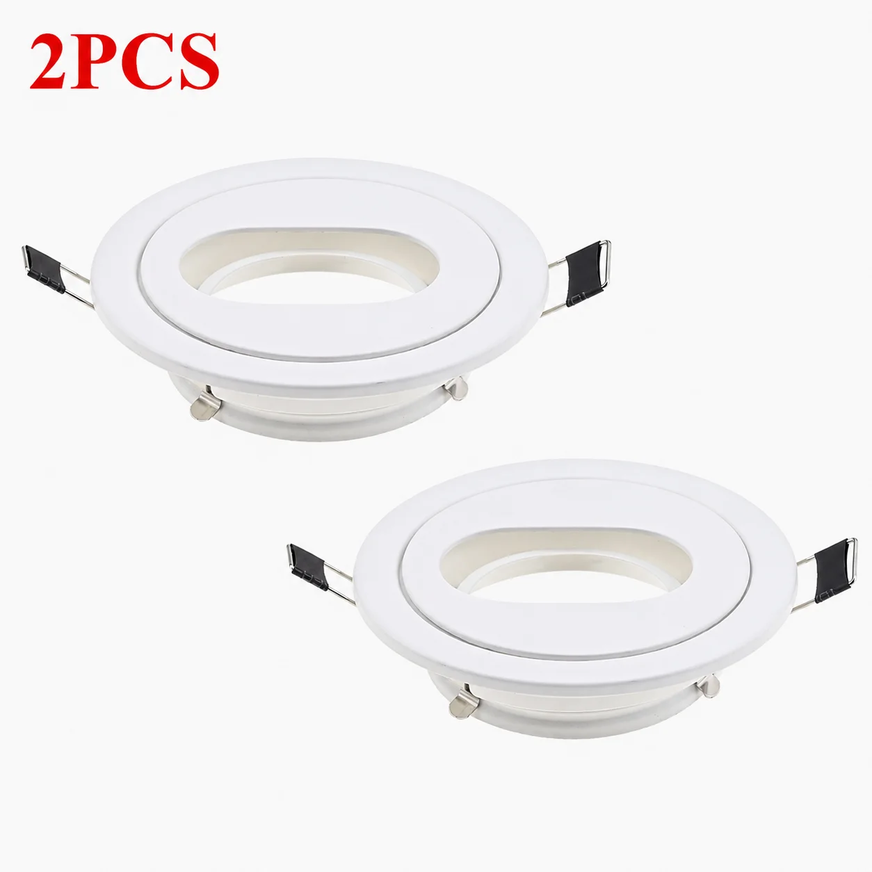 JOYINLED Recessed Downlight Frame GU10 MR16 Ceiling Spotlight Fixture 2 / 4 PCS Round White 85mm Cutout Indoor Spot Lamp Frame