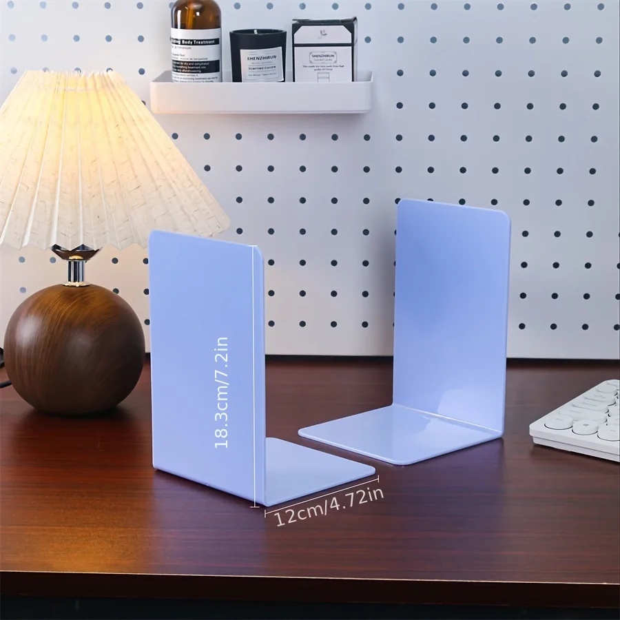 2pcs Sleek Transparent Bookends - Durable PP Plastic Desk Organizer for Office & Library, Creative Invisible Book Stand Polished