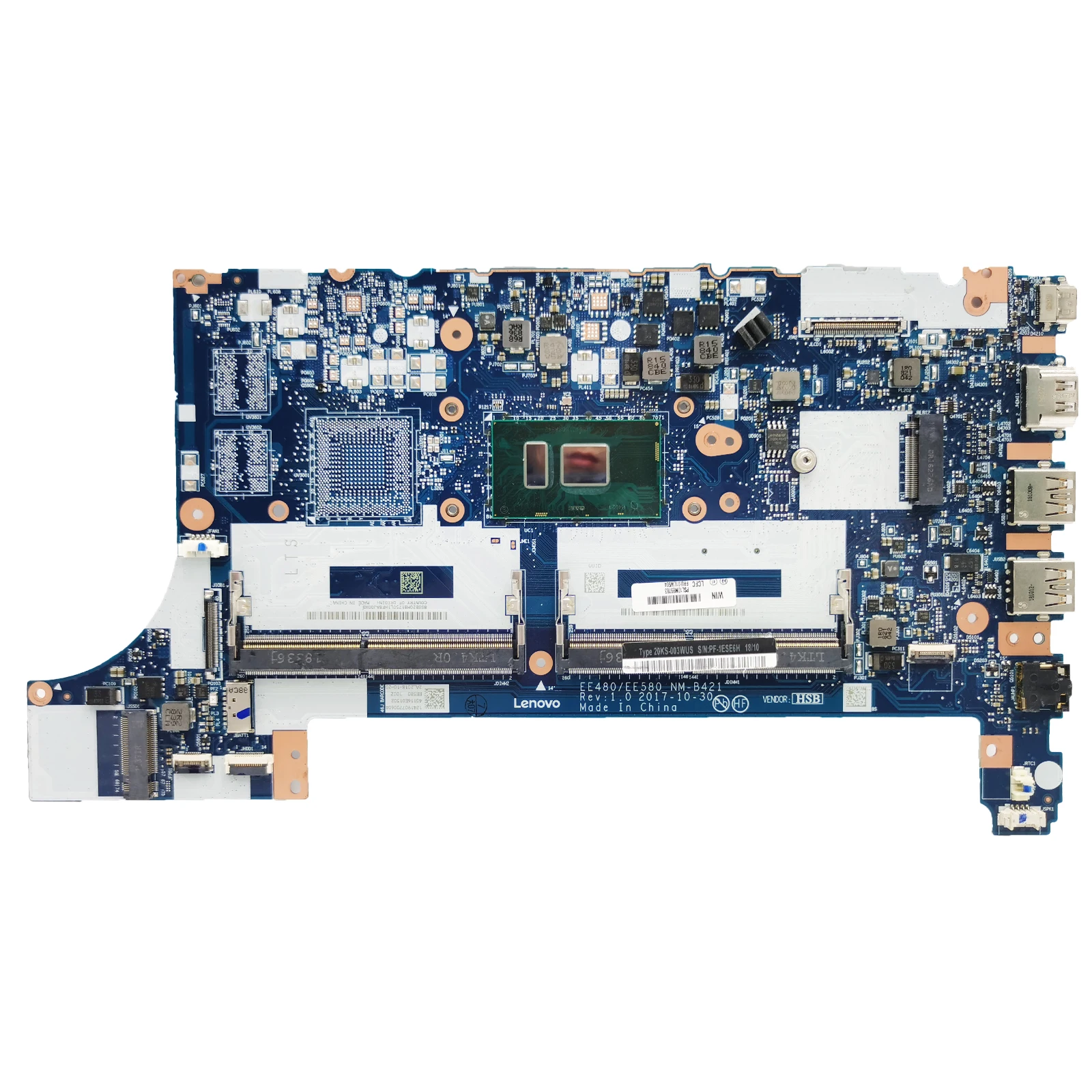 Placa-mãe portátil para Lenovo ThinkPad, Notebook Mainboard, 01LW904, 01LW183, I5-8250U CPU, EE480, EE580, NM-B421, DDR4