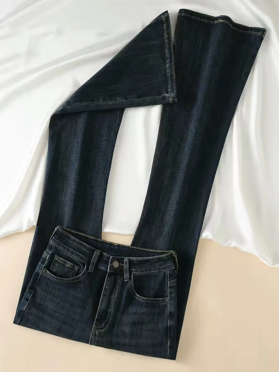 

Retro High Waist Bell Bottom Jeans Women's Slimming Skinny Jeans Spring Summer New Style Small Size Hoof Pants