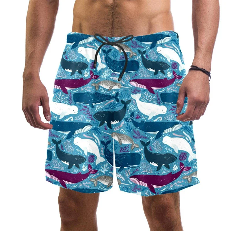 Hawaiian 3d Print Cartoon Shark Beach Shorts Men Quick Dry Swimming Trunks Summer Casual Oversized Short Pants Surf Board Shorts