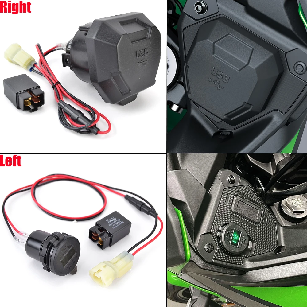 

Зарядное устройство Versys 650, мотоциклетная камера, мобильный телефон, быстрое зарядное устройство USB TYPE-C с реле для Kawasaki Versys 650 2022 2023 2024 2025