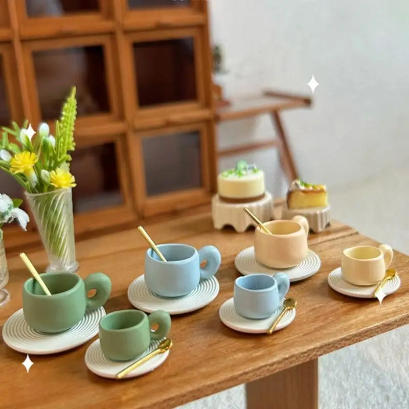 3 pièces maison de poupée Miniature tasse d'eau jouet modèle Mini Simulation alliage café boisson tasse maison de poupée bricolage décoration accessoires