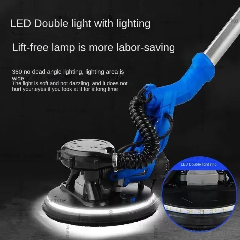 1380W Adjust Speed Drywall Sander 220V Wall Polishing Grinding Double Led Light  Putty Polisher Machine