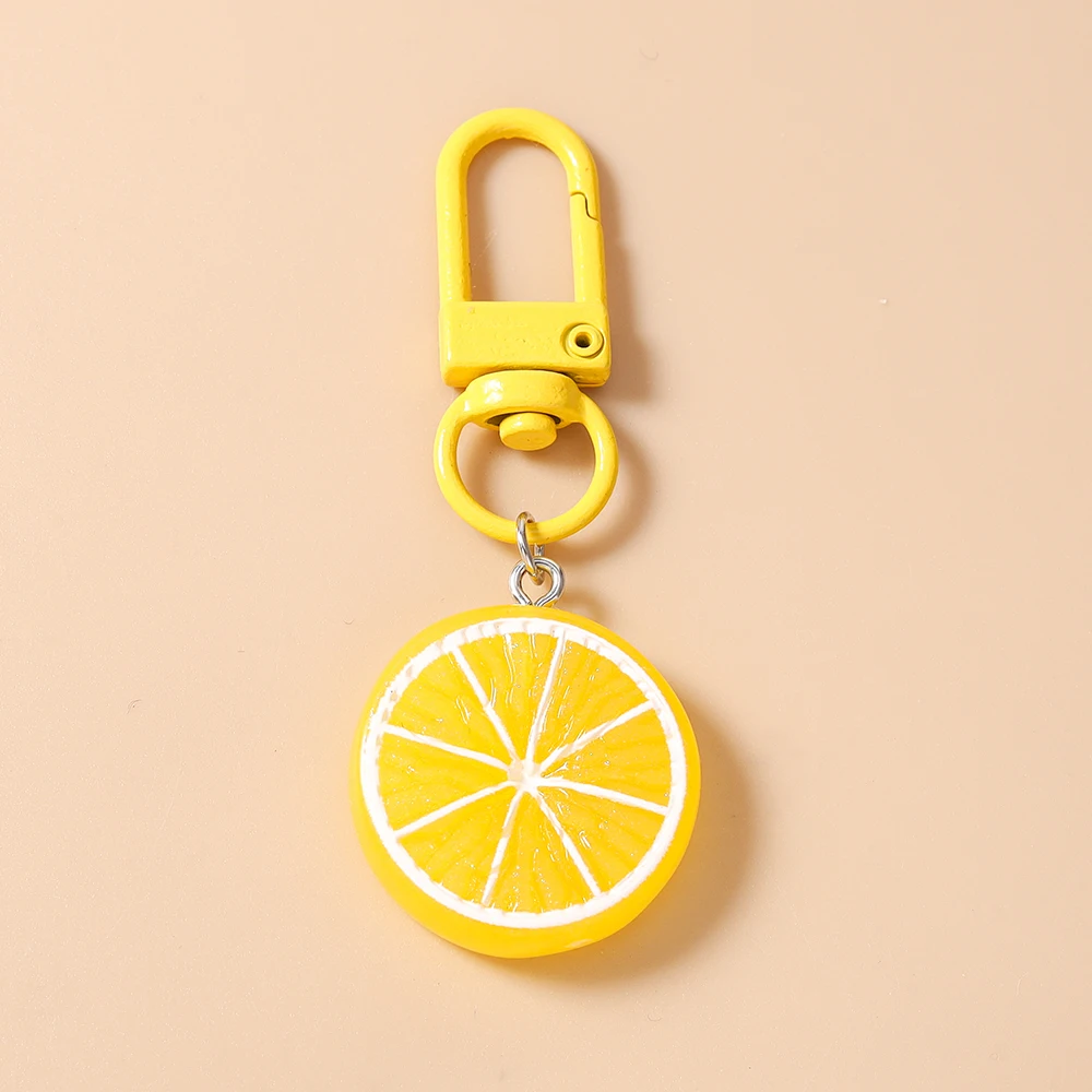 Aihua Niedlicher Harz-Simulations-Frucht-Schlüsselanhänger Zitrone Wassermelone Schlüsselring-Anhänger für Damen Mädchen Handtaschen-Deko Kinder-Schmuck Geschenke – Detail 9