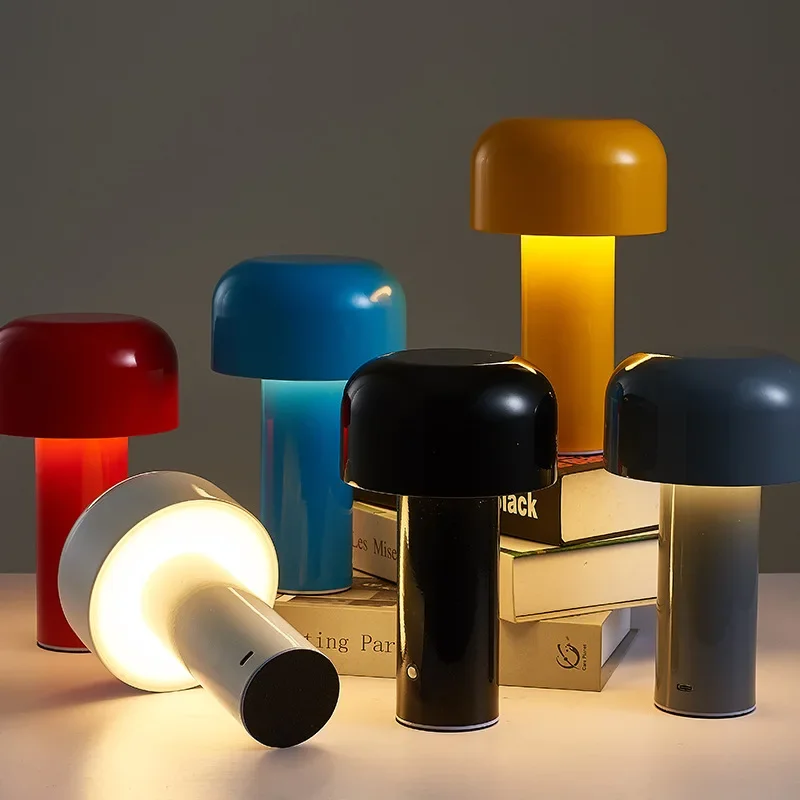 Modern Creative USB Charging Colorful Mushroom LED Table Lamp Bedroom Bedside Study Reading Lamps Living Room Decor Night Lights