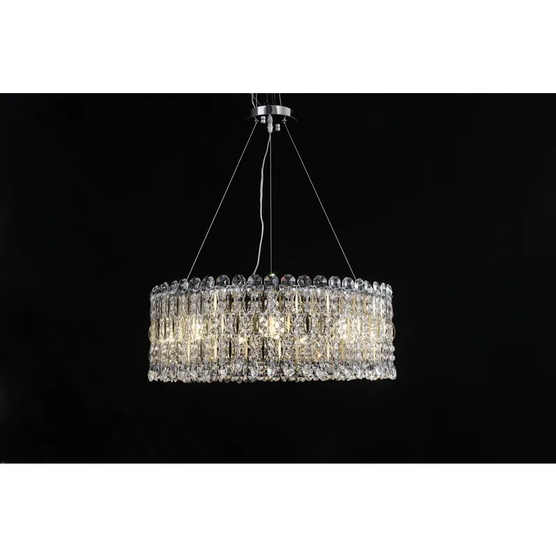 

Mirror stainless steel crystal chandelier living room dining villa new