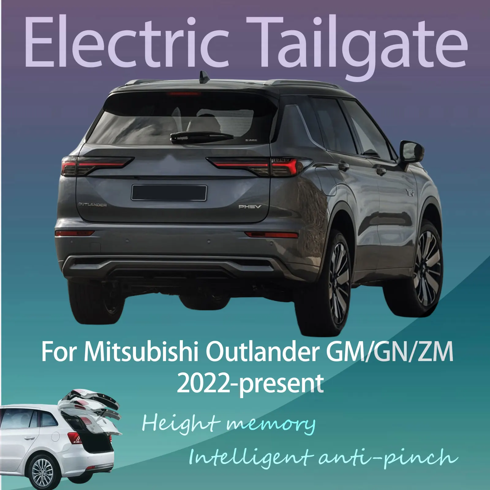 For Mitsubishi Outlander GM/GN/ZM 2022-2025+ Electric Tailgate with Sensor Trunk Anti-pinch Memory Height Intelligent Operation