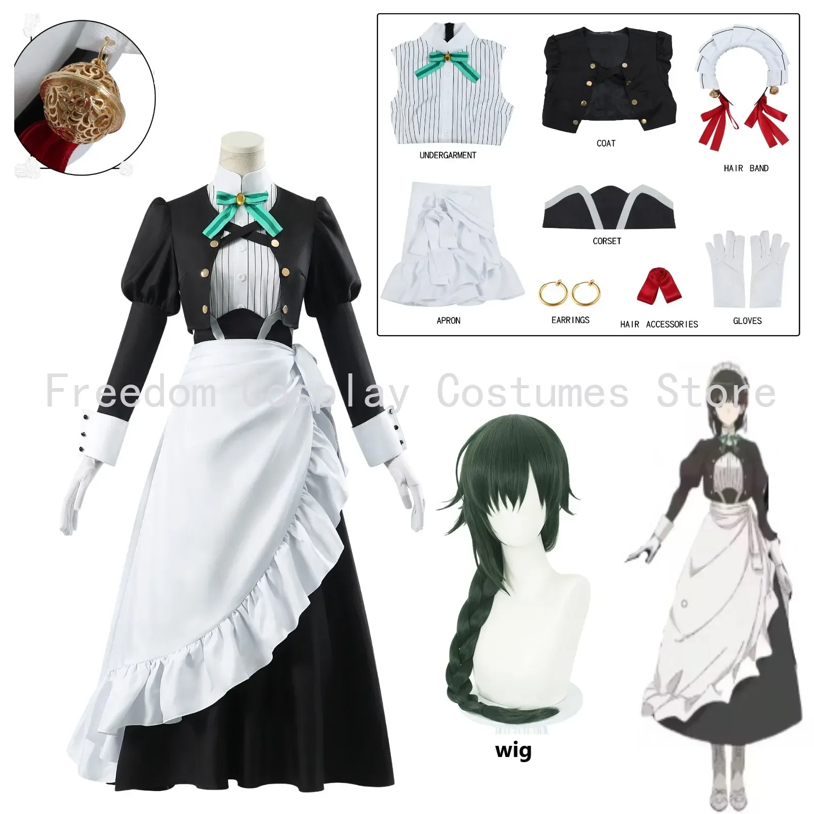 

Anime Kimi Wa Meido-sama Yuki Yokoya Cosplay Costume wig Xue Maid Dress Uniform Hitoyoshi Yokoya Halloween Party for Women