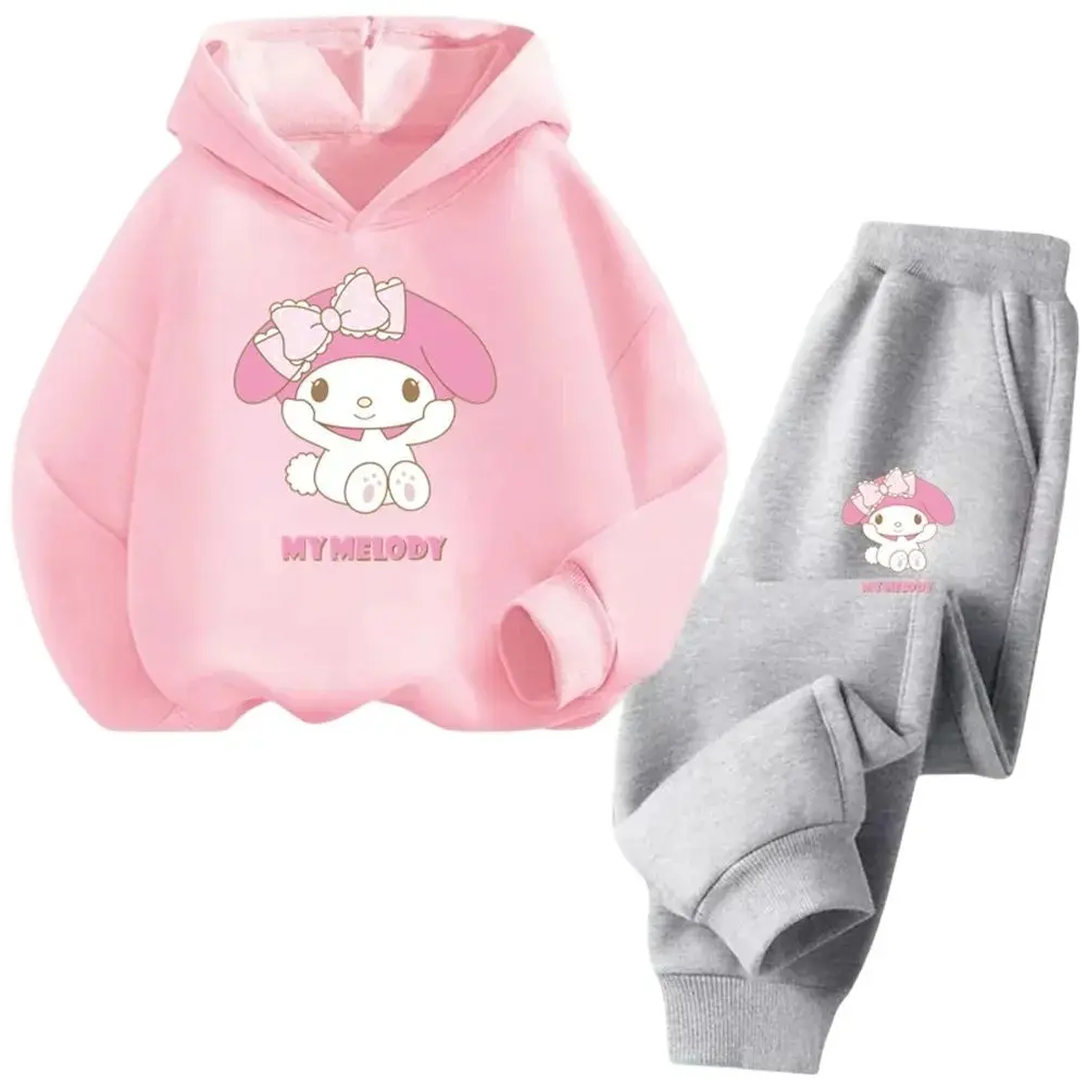 Children's Top Spring Autumn Cartoon Printed Graffiti Cute Wind Sanrio Hoodie Set My Melody Children's Clothing Girls Sweatshirt