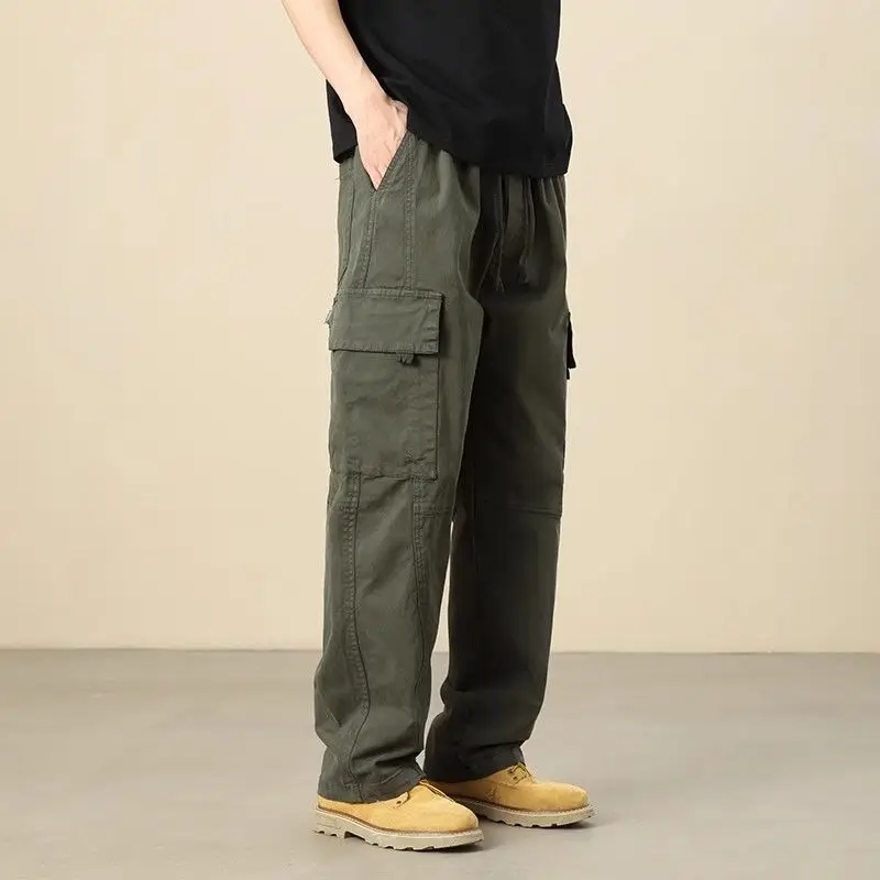 

Men's Straight Loose Large Size Workwear Plus Velvet Thickened Trendy Brand Casual Labor Insurance