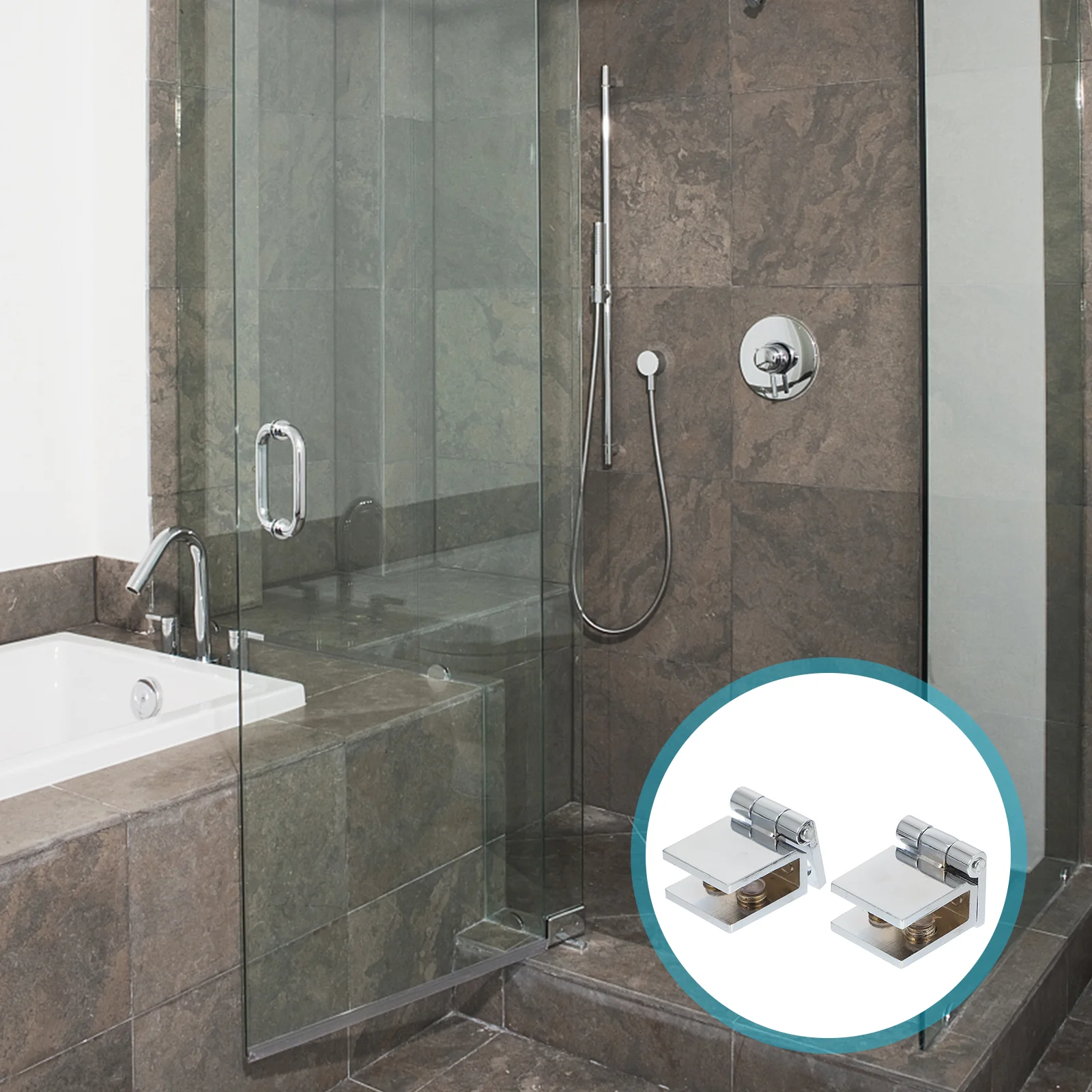 2Pcs Glass Door Hinge Sturdy Frameless Cabinet Hinge for Glass Cabinets Display Units Wine Racks Easy Mount Long Service Life