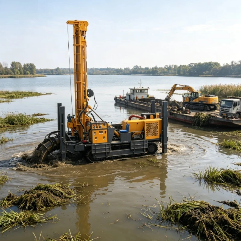 800m Depth Crawler Pneumatic Water Well Drilling Rig Pump/Motor/Engine for Port Underwater Rock Drilling Operations