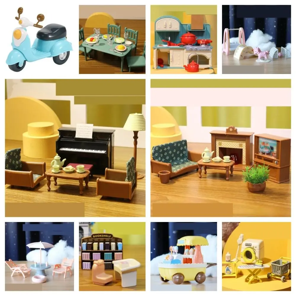 ของขวัญของเล่นเพื่อการศึกษาตารางอุปกรณ์ตุ๊กตา Miniature Play House ของเล่นขนาดเล็กเฟอร์นิเจอร์ป่าครอบครัวห้องครัวของเล่น