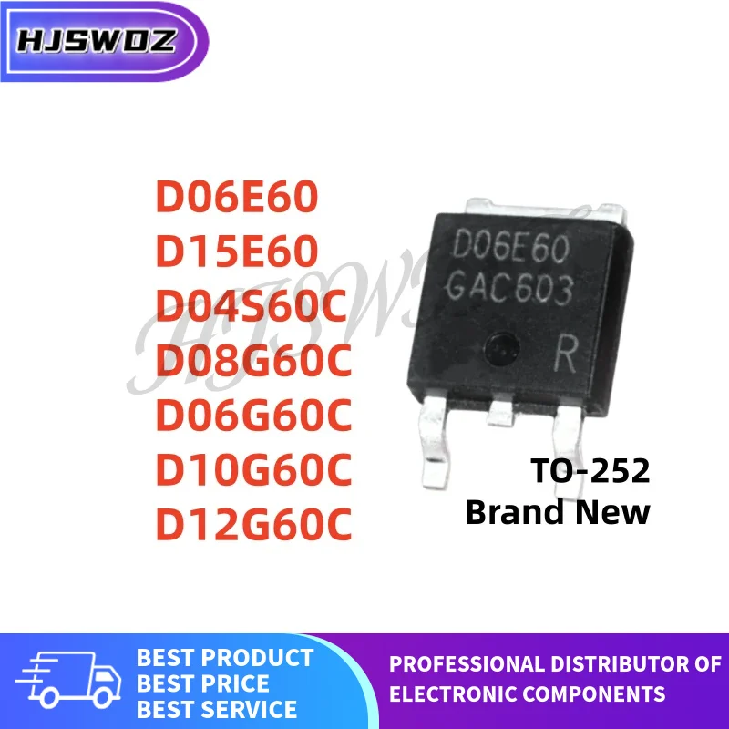 10pcs D06E60 D15E60 D04S60C D08G60C D06G60C D10G60C D12G60C TO-252 Fast recovery diode Brand New