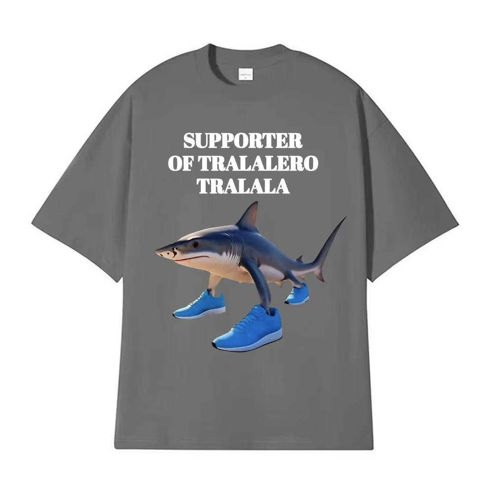 مضحك تشغيل القرش ميمي تي شيرت مؤيد Tralalero Tralala الجرافيك تي شيرت الرجال النساء الملابس الفكاهة عادية الراحة تي شيرت