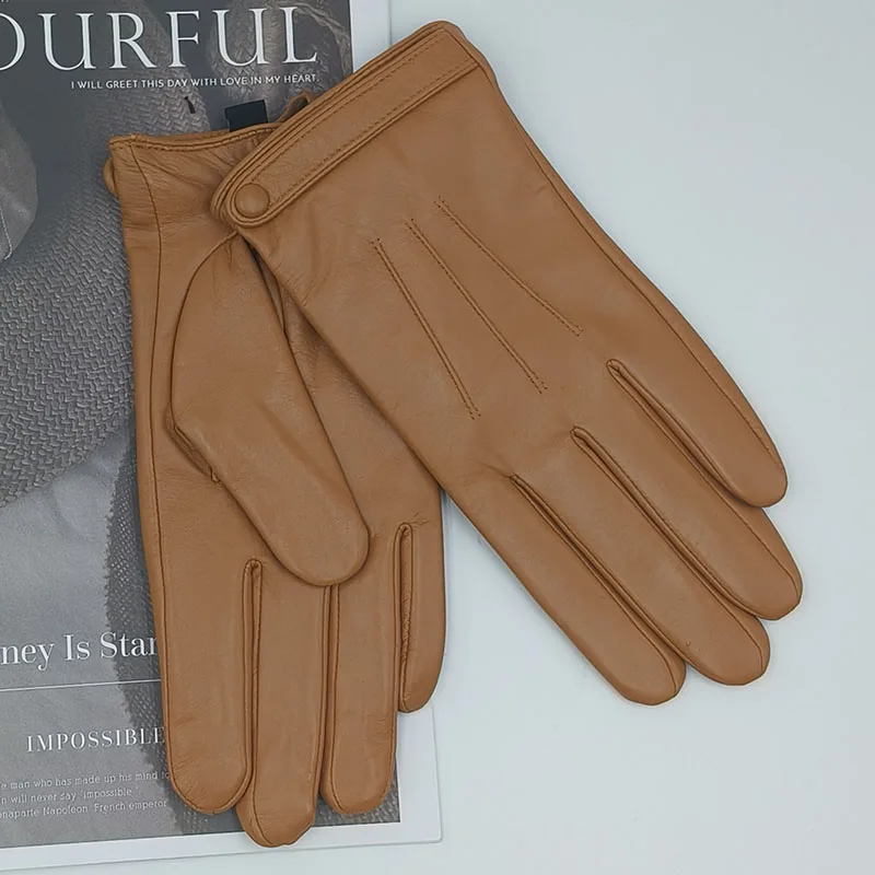 2026 High Quality Real Leather Gove Women Warm Winter Real Sheep Leather Gloves Padded suede Inside Hand Mittens