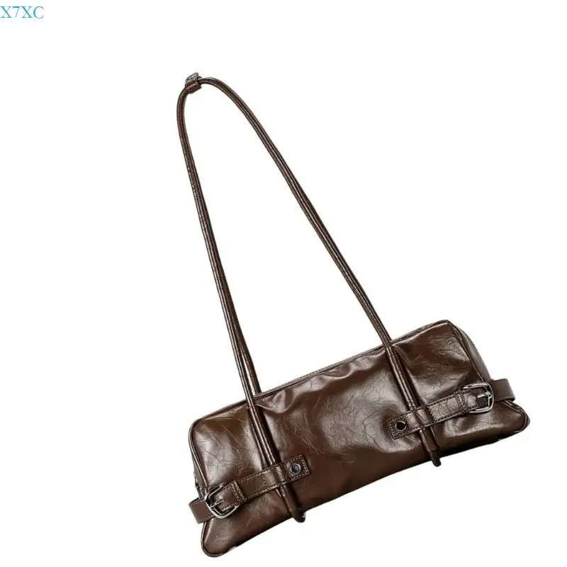 

X7XC Autumn Winter Shoulder Bag Large Capacity Underarm Bag PU Leather Armpit Bag Work Travel Bag Retro Handbag for Ladies