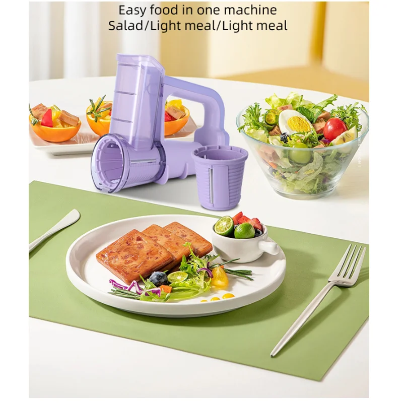 

Electric Vegetable Slicer Shredder Rotary Cheese Grater With Handle Multifunction Potato Chopper Blender Salad Maker Machine