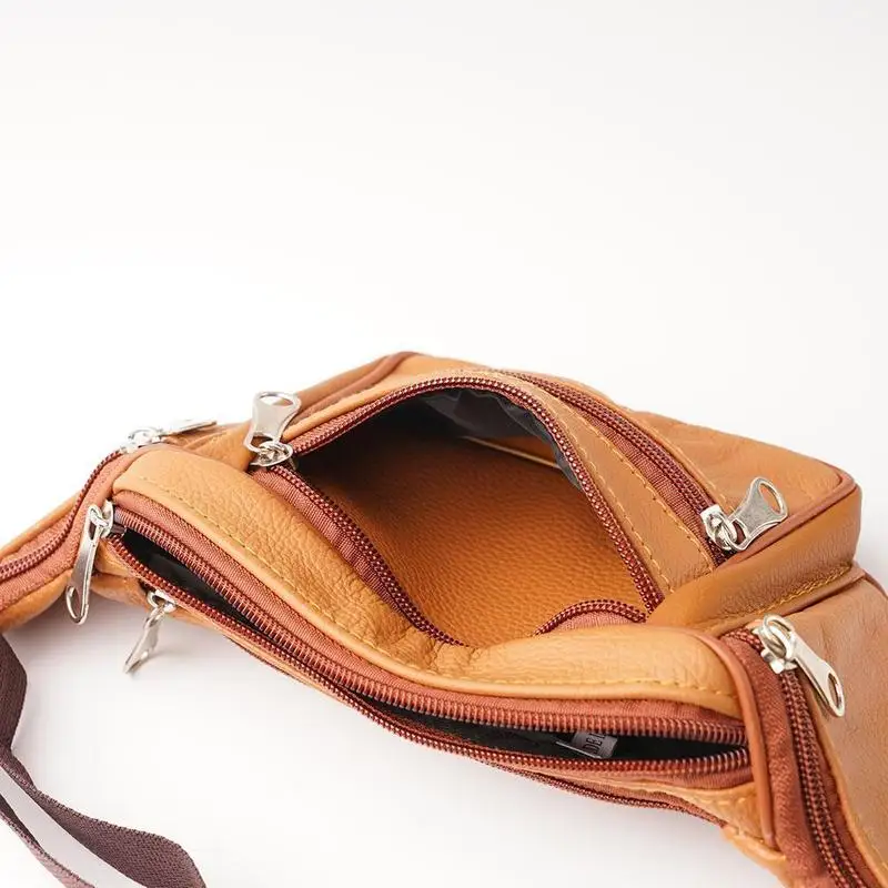 Herren-Gürteltasche aus PU-Leder, Hüfttasche, Kunstleder-Bauchtasche, modische, luxuriöse kleine Umhängetasche für Männer – Detail 2