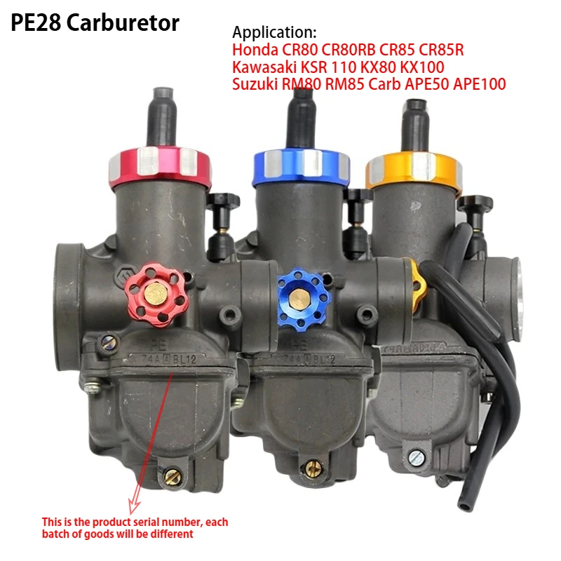 

PE28 Racing Carburetor 28mm For Kawasaki KSR 110 KX80 KX100 Honda CR80 CR80RB CR85 CR85R Suzuki RM80 RM85 Carb APE50 APE100 ATV