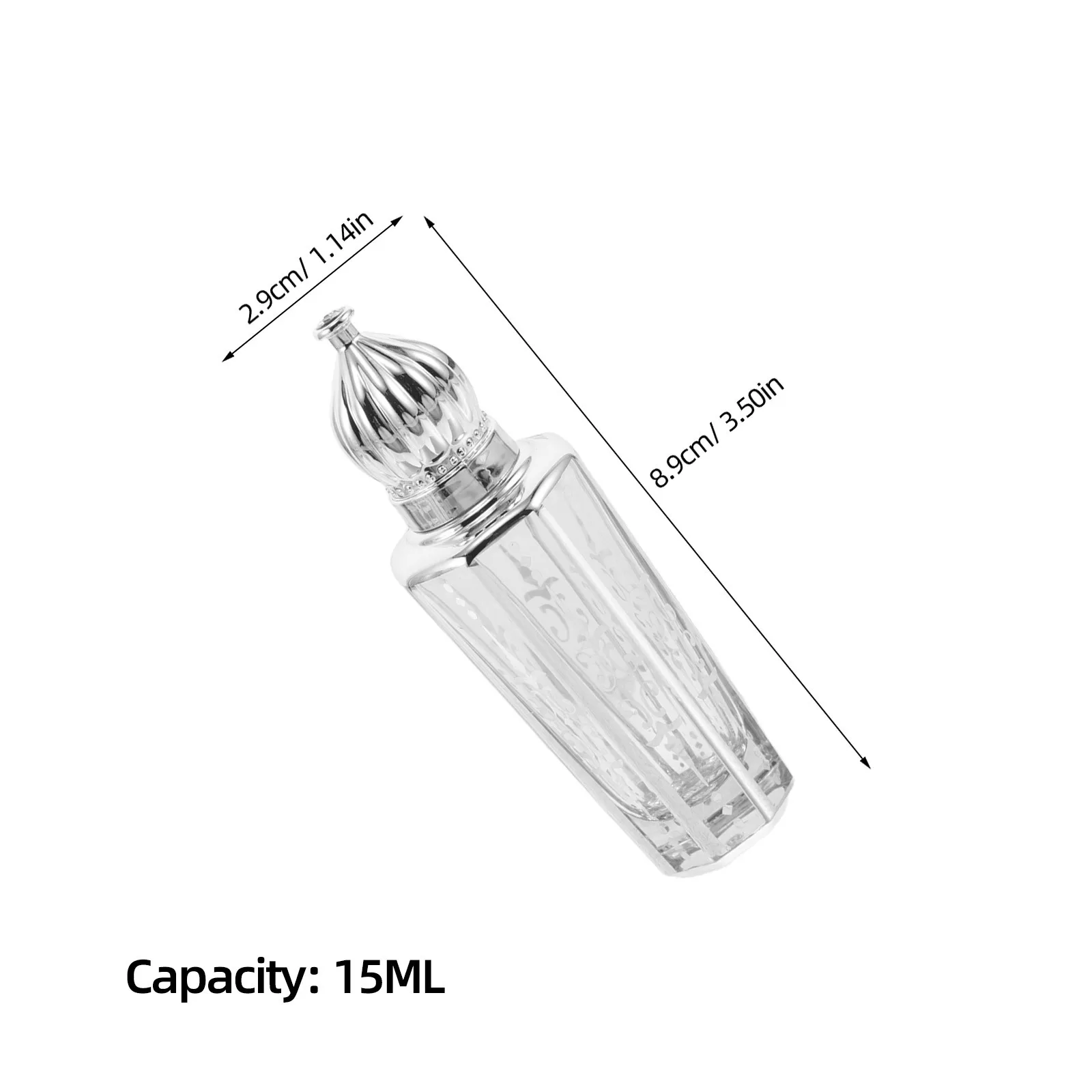 6Pcs 15Ml Glass Roll on Perfume Bottle Black Roller Ball Applicator Elegant Engraving Travel Friendly Essential Oil Container