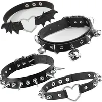 20Styles Cosplay Punk Collar Choker Sexy Harajuku PU Leather Black Chokers Necklace Chain Pendant Women Rock Gothic Neck Jewelry