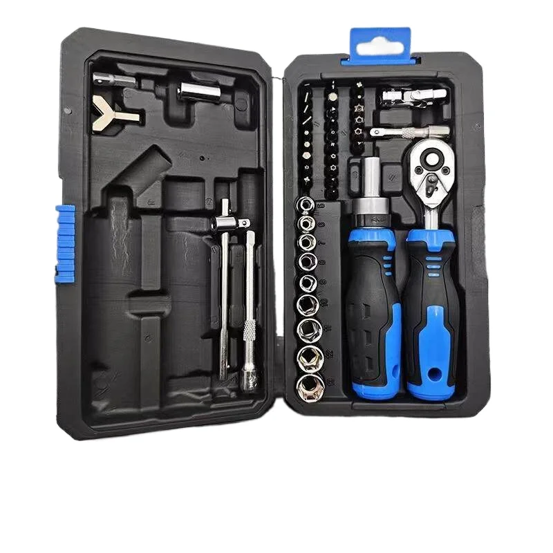 For Ratchet Wrench Set, Set Chrome Vanadium Steel Magnetic Screw Head 43-in-1 Screwdriver Set