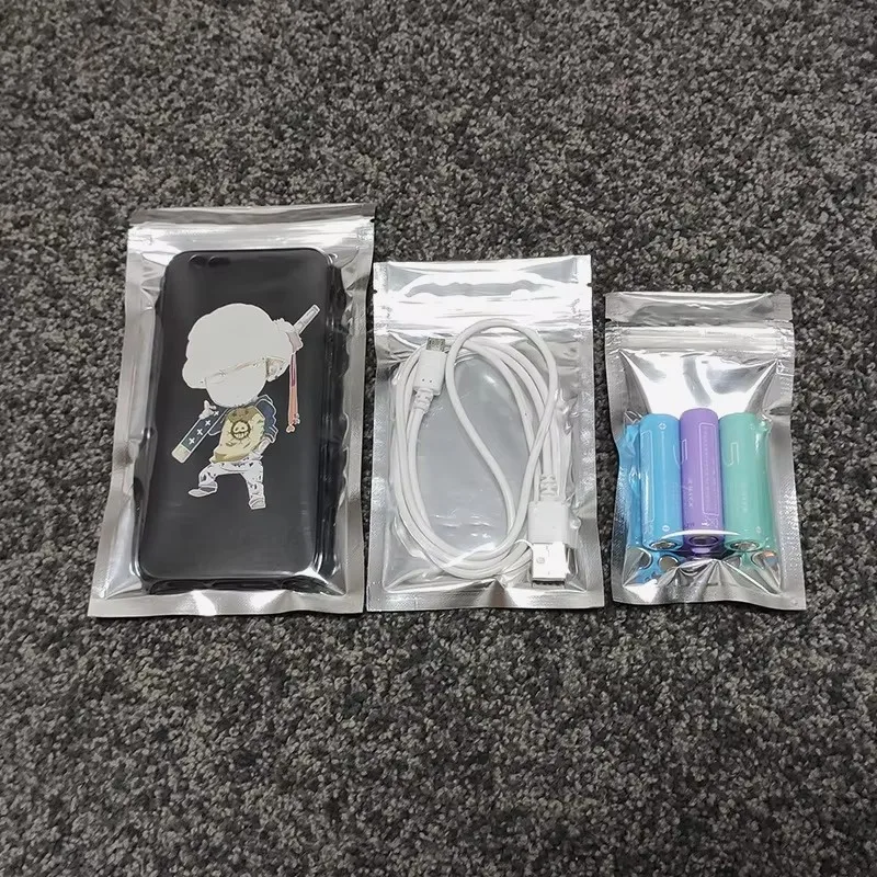 1000Pcs/Lot Transparent Aluminum Foil Bag Sealed Zipper Ziplock Bag Packaging Food Bag Retail Re-sealable Baking Packaging Bag