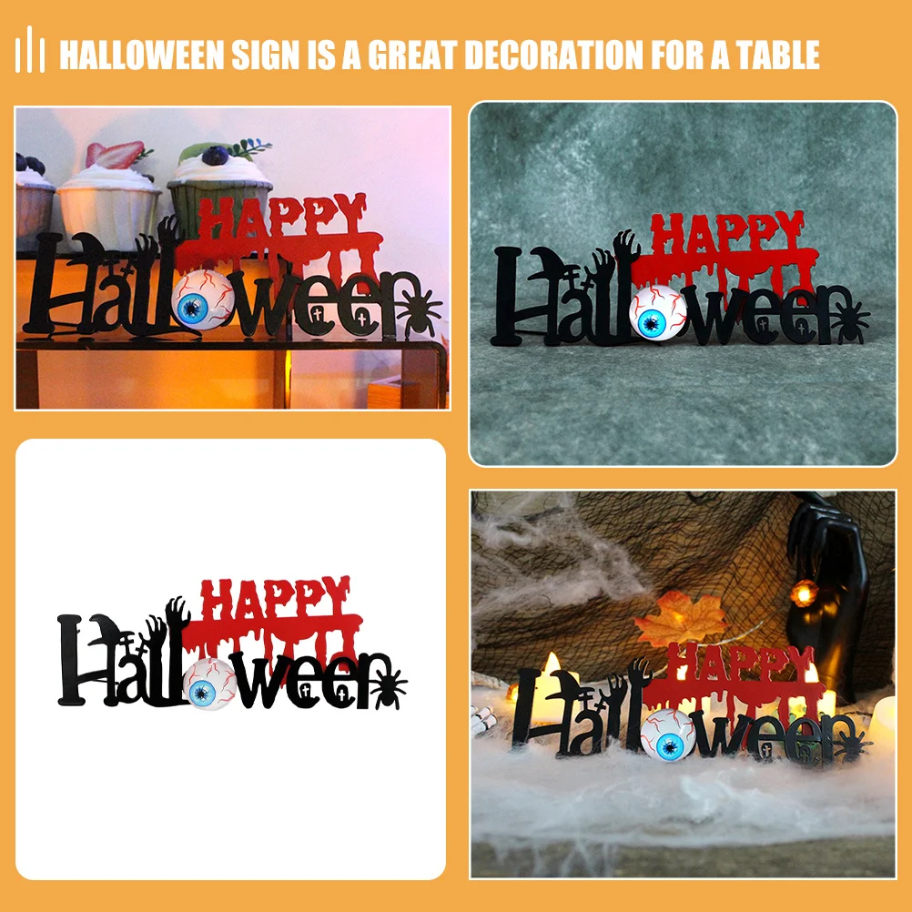 

Halloween Iron Table Sign Decorative Table Sign Happy Halloween Party Supply Indoor Decor Adornments Party Supplies