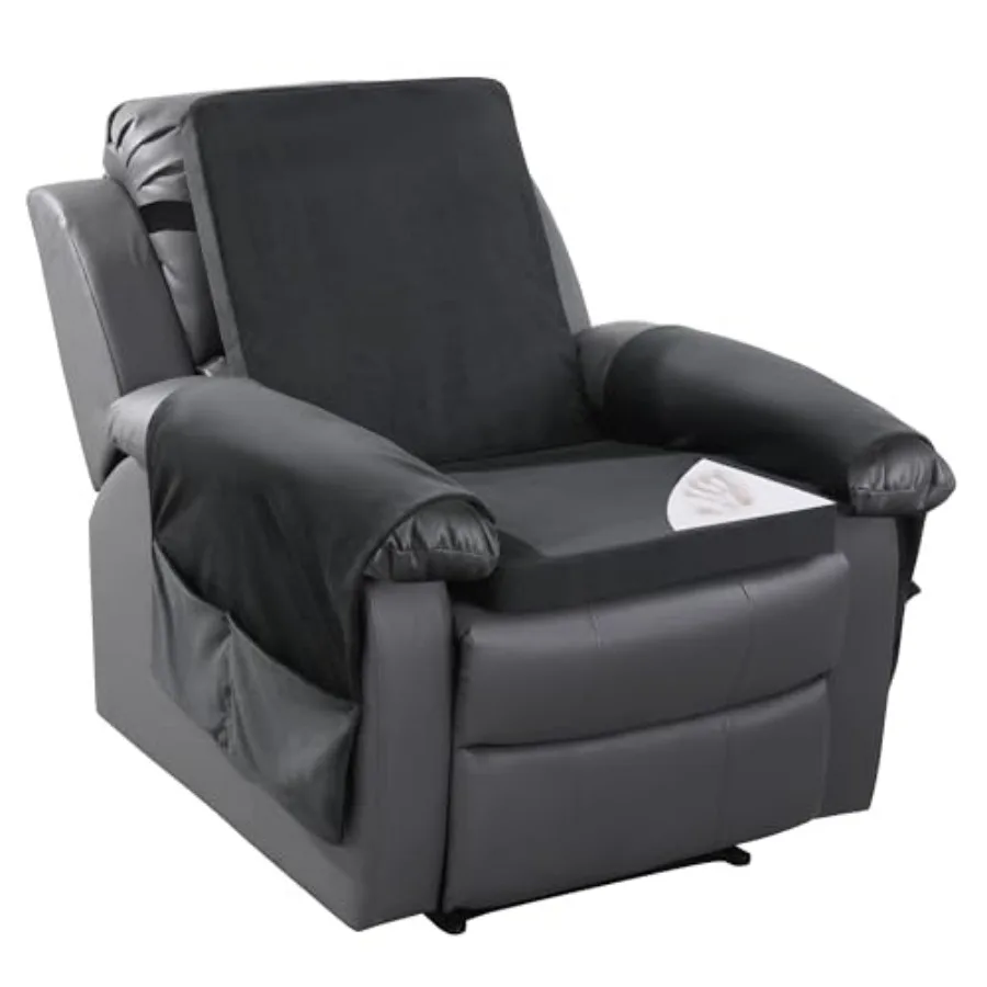 

Recliner Chair Cushion for Elderly with Lumbar Support Pillow and Recliner Armrest Cover, 20"x20" Memory Foam Seat Cushion Non-