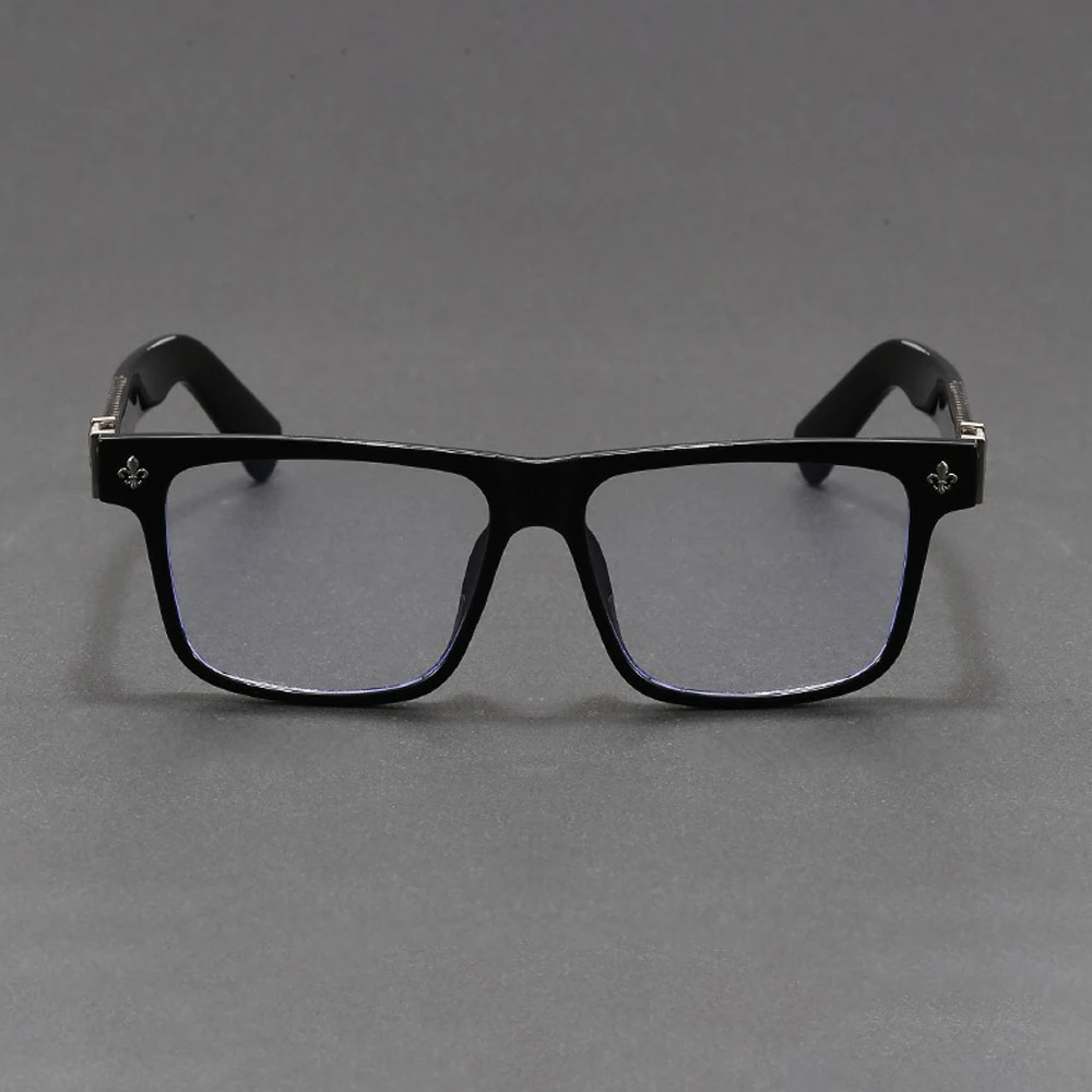 Vintage Square Anti Blue Light Glasses Men Women Retro Thick Black Frame Eyeglasses Fashion Luxury Eyewear with Decorative Hinge - view 4