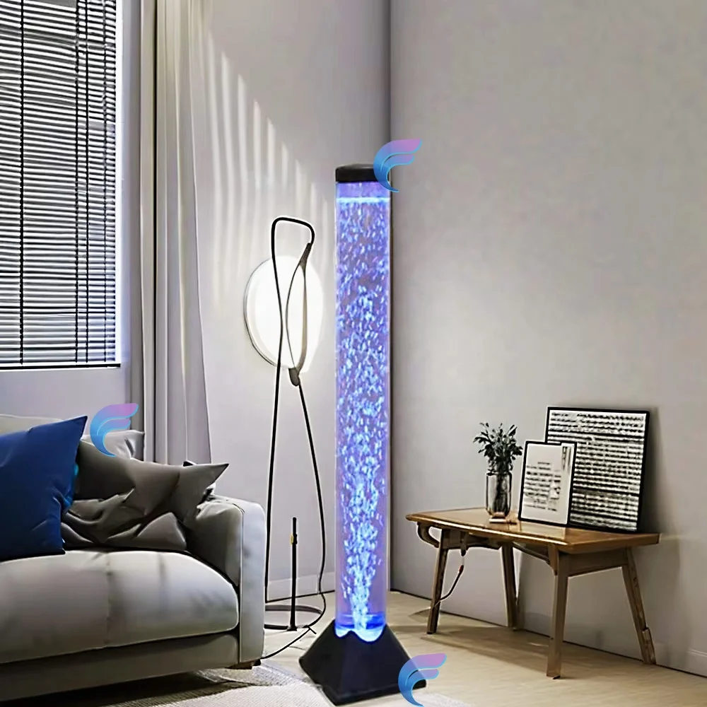 

Customization.Contemporary Style Floor Standing Acrylic LED Water Column Lamp Remote Controller Movable Waterproof Featuring Wat