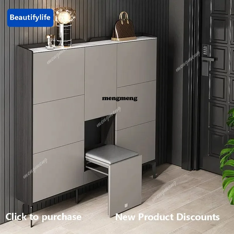 

F85 With Seat Modern Shoe Cabinet Mobile Organizer Storage Living Room Shelves Shoe Shelf Hidden Bedroom Zapatero Salon Furnitur