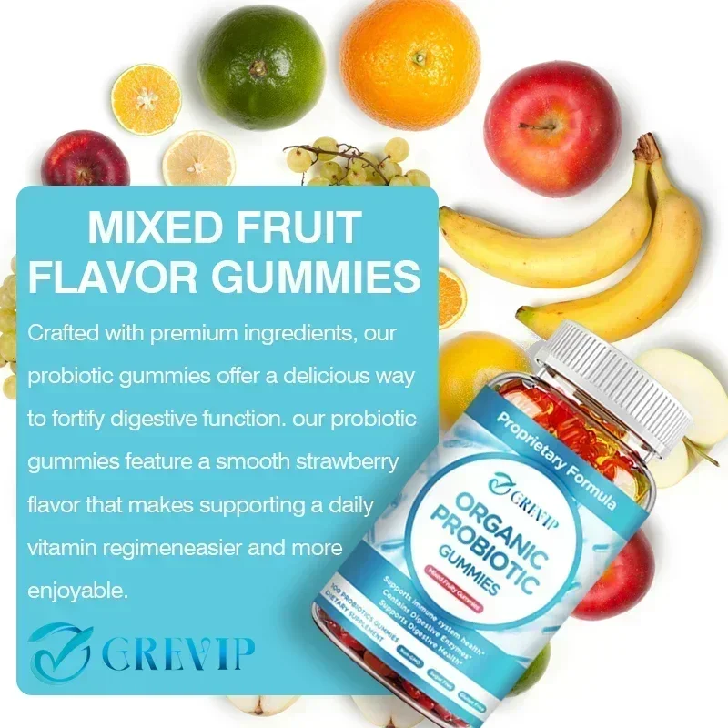 Organic Probiotic Gummies - Natural Digestion, Constipation & Bowel Relief, Bowel Health