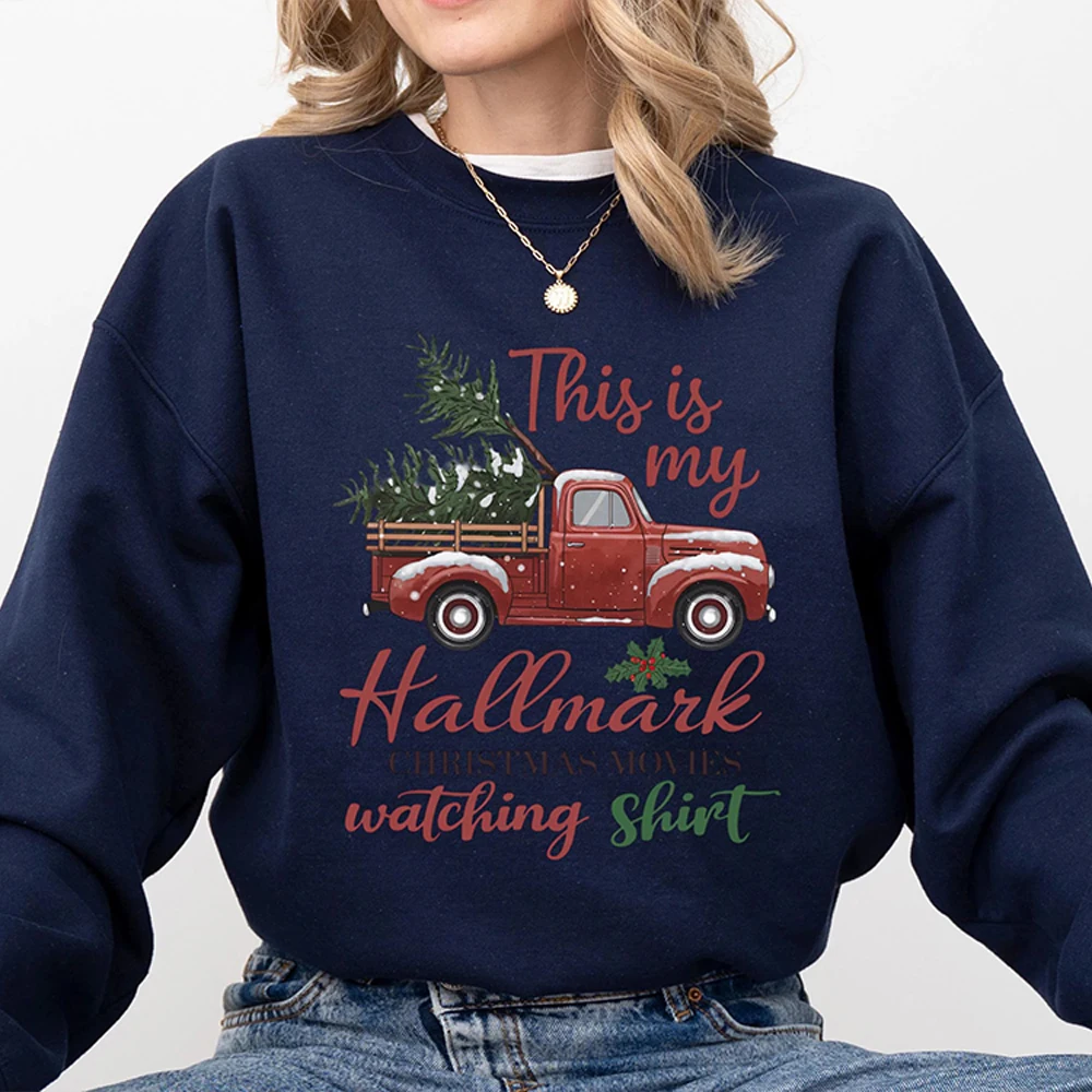 Vintage Weihnachten Gemütliches Fleece Sweatshirt Wunderbarer Weihnachtsfilm Beobachtung Unisex Sweatshirt Y2K Langarm Pullover Streetwear