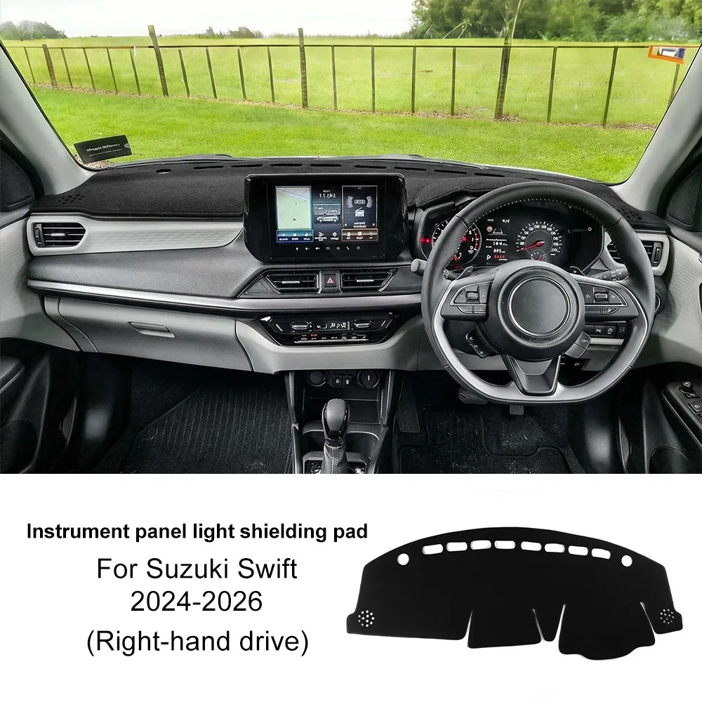 Flannel Car Dashboard Cover For Suzuki Swift 2024-2026 Dash Mat Board Pad Carpet Dashmat Anti-UV Mats Auto Interior Accessories
