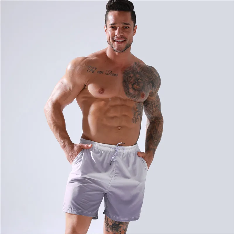 Gradient Quick Dry Summer Mens Siwmwear Beach Board Shorts Briefs For Man Swim Trunks Male Sportswear Beachwear Fitness Plus Si