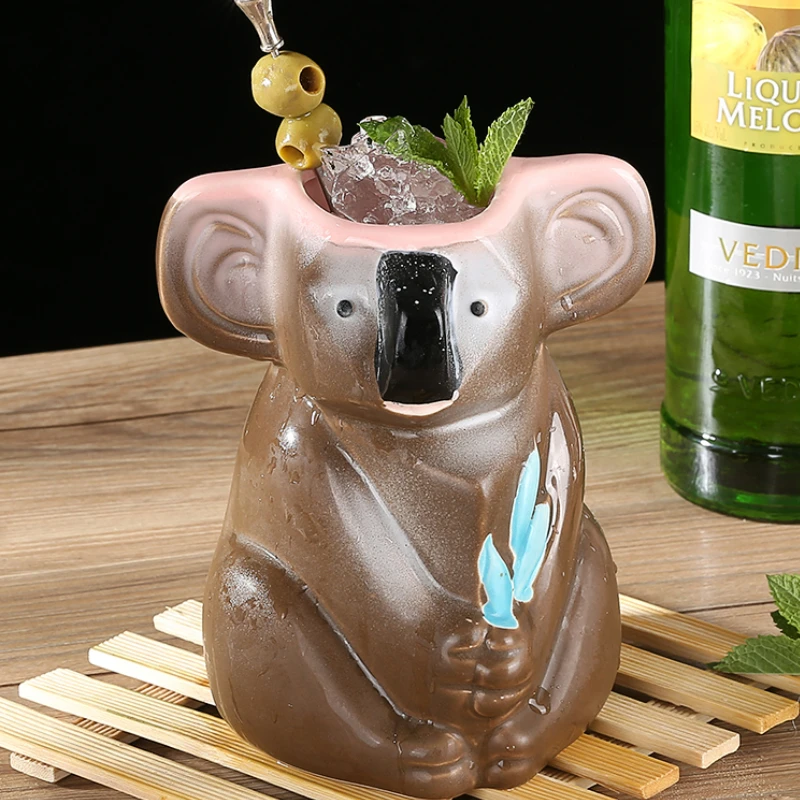 Hawaii Tiki Mugs Koala Shape Mug 750ml Cocktail Cup Wine Mug Beer Beverage Mug for Barware Cocktail Drinkware Men Women Gifts