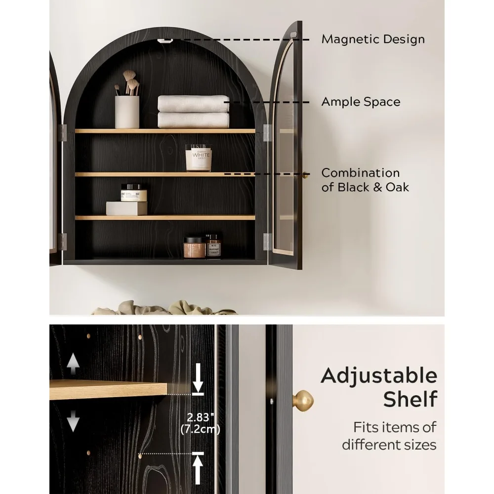 خزانة طبية معاصرة مثبتة على الحائط مع باب أكريليك للحمامات الكبيرة